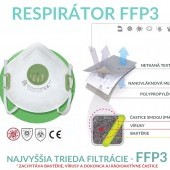SET: 3 ks balenie ochranných rúšok + Ochranný respirátor FFP3
